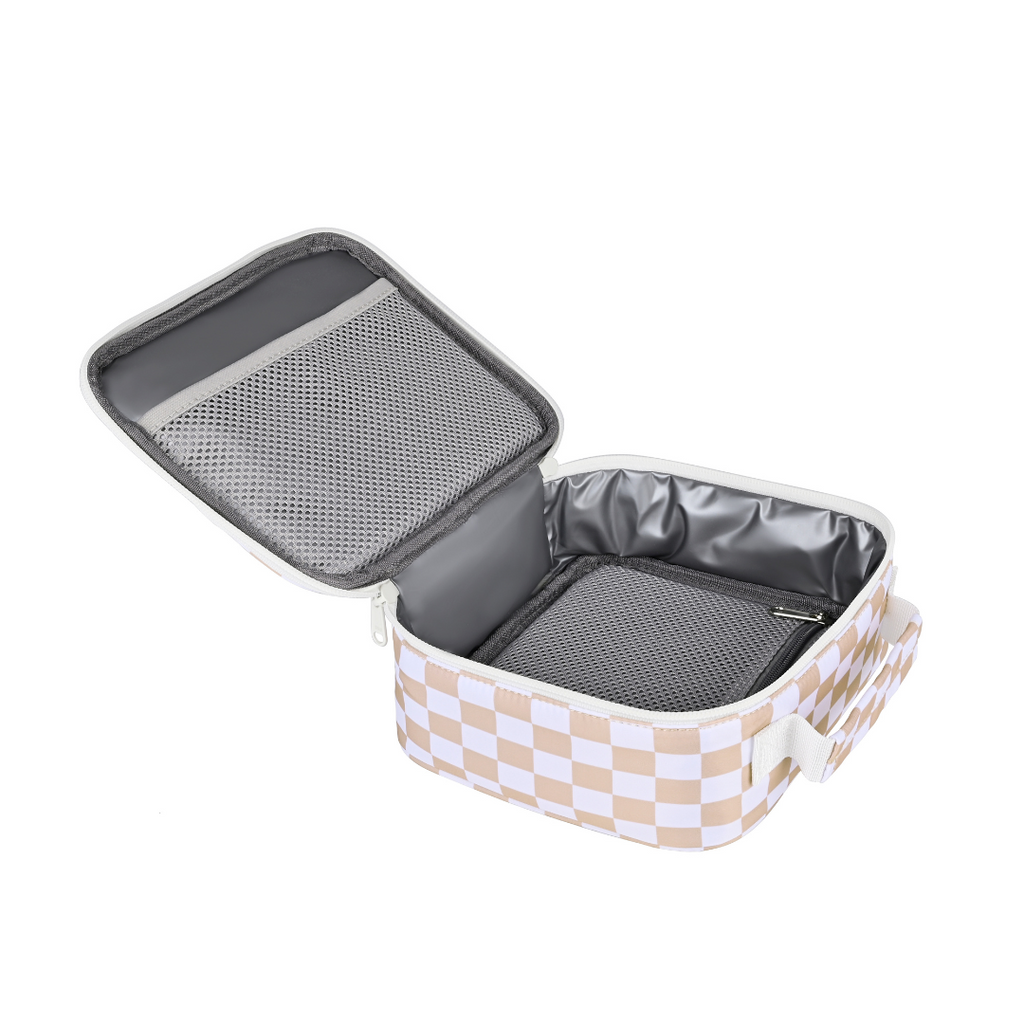 Caramel Check Mini Insulated Lunch Bag-Kinnder- Tiny Trader - Gold Coast Kids Shop - Gold Coast Baby Shop -