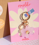 Flower key ring-Emeldo-Frosted Lavender with gold- Tiny Trader - Gold Coast Baby Shop