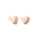 Heart Studs-Emeldo-Plain Pale Pink- Tiny Trader - Gold Coast Baby Shop