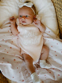 Hello World Scalloped Romper
