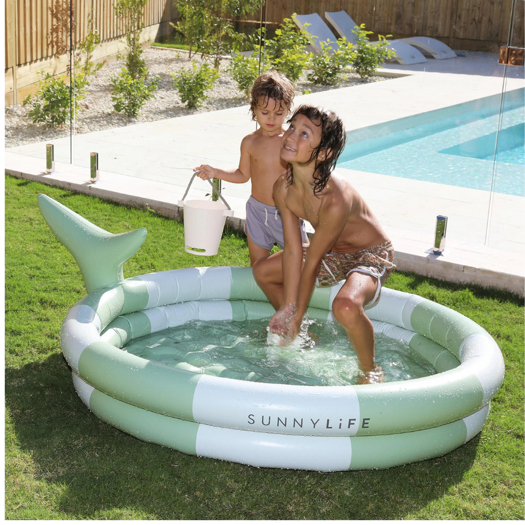 Inflatable Backyard Pool | Shark Tribe Khaki-sunnylife- Tiny Trader - Gold Coast Kids Shop - Gold Coast Baby Shop -