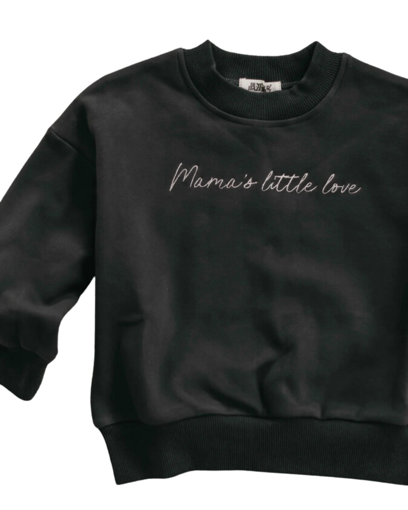 Mama's Little Love Sweater | Charcoal-Bencer & Hazelnut-000- Tiny Trader - Gold Coast Kids Shop - Gold Coast Baby Shop -