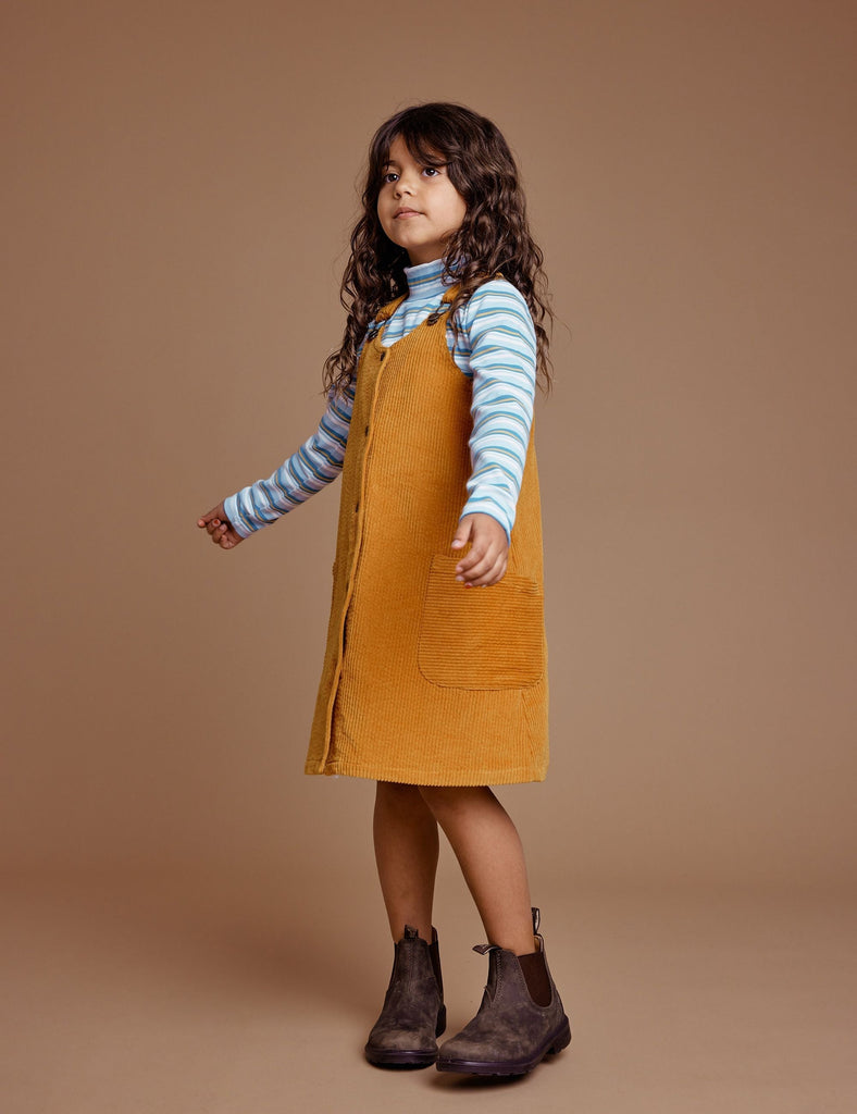Polly Corduroy Pinafore Dress | Golden-Goldie+Ace-1Y- Tiny Trader - Gold Coast Kids Shop - Gold Coast Baby Shop -