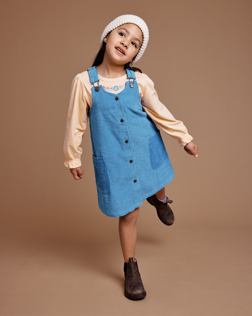 Polly Corduroy Pinafore Dress | Lake-Goldie+Ace-1Y- Tiny Trader - Gold Coast Kids Shop - Gold Coast Baby Shop -