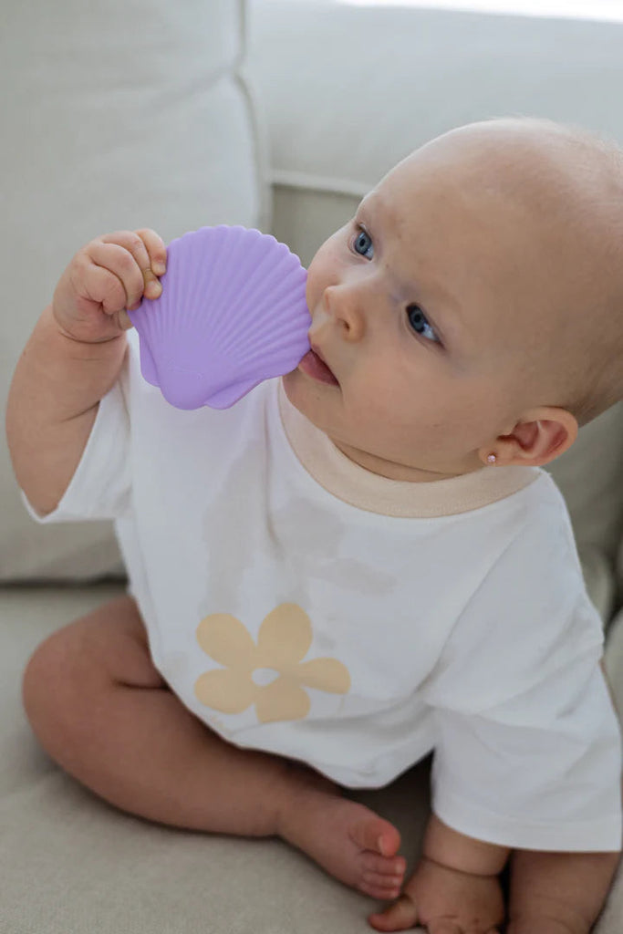 Silicone Teether | Lilac Seashell-Woven Kids- Tiny Trader - Gold Coast Kids Shop - Gold Coast Baby Shop -