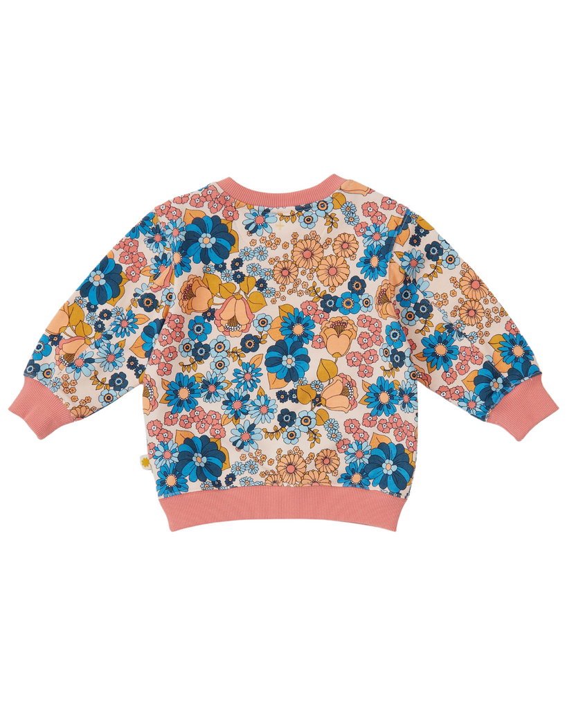 Willa Wildflower Relaxed Terry Sweater-Goldie+Ace-3-6M- Tiny Trader - Gold Coast Kids Shop - Gold Coast Baby Shop -