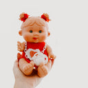 25cm Pepotin Baby - Red Pig Tails Felt heart dress