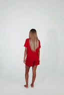 Festive Red Women's Shorts Pyjama Set