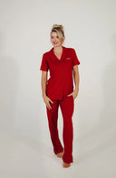 Festive Red Women's Pants Pyjama Set