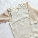 Organic Double Stripe Long Sleeve Bodysuit - Brown