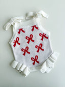 SUMMER BOW FRILL ROMPER | RED BOWS: 6-12M