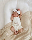 HELLO WORLD - CLASSIC ROMPER | MILK: 0000 NEWBORN