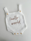 HELLO WORLD - CLASSIC ROMPER | MILK: 0000 NEWBORN