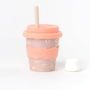 Pink Daisy Babychino Cup 4oz- WITH STRAW