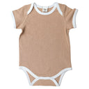Organic Cotton Baby Bodysuit (Short Sleeve) - Brown