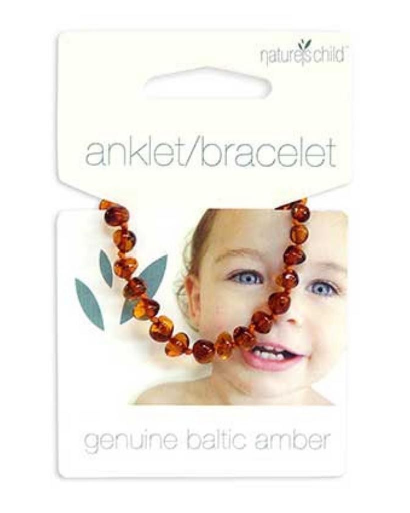 Amber Teething Anklet/Bracelet | Cognac-Nature's Child- Tiny Trader - Gold Coast Kids Shop - Gold Coast Baby Shop -
