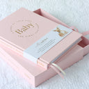 Baby Memory Book with Keepsake Box - Peony Pink