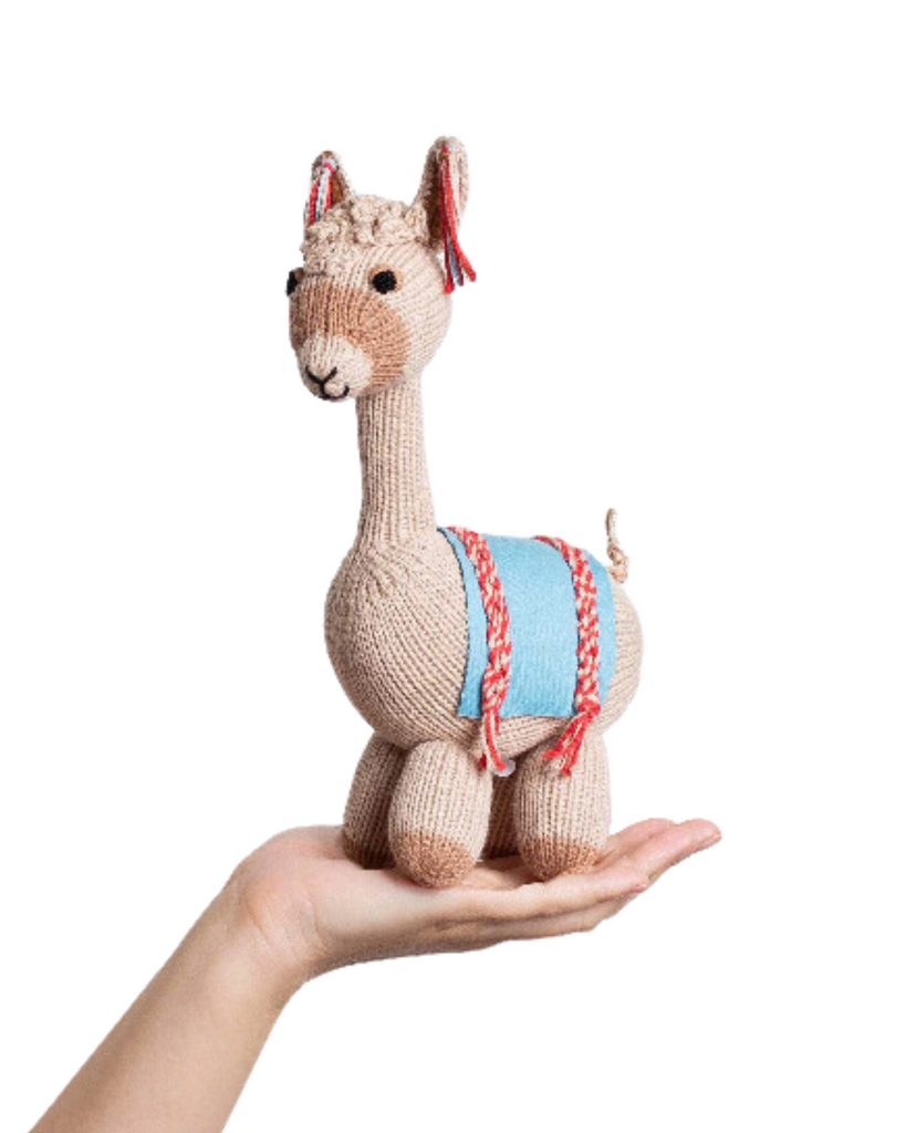 Blue Knitted Llama-Tiny Trader-Tiny Trader