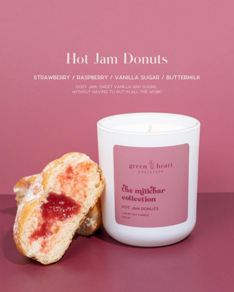Candle | Hot Jam Donuts-Green Heart Boulevard- Tiny Trader - Gold Coast Kids Shop - Gold Coast Baby Shop -