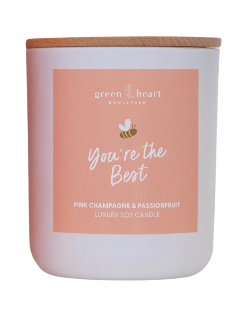 Candle | Pink Champagne & Passionfruit-Green Heart Boulevard- Tiny Trader - Gold Coast Kids Shop - Gold Coast Baby Shop -