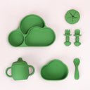 Cloud Silicone 8 Piece Dinner Set | Green-Littlish- Tiny Trader - Gold Coast Baby Shop