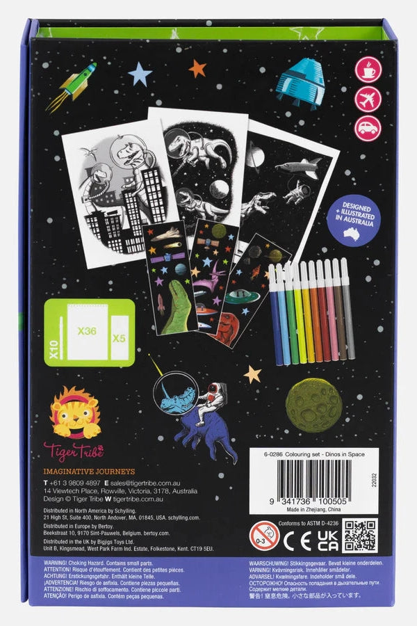 Colouring Set | Dinos in Space-Tiger Tribe- Tiny Trader - Gold Coast Kids Shop - Gold Coast Baby Shop -