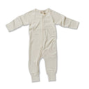 Organic Unbleached Baby Zip Romper - Natural White