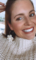 Flower power earrings-Emeldo-frosted pink with neon red- Tiny Trader - Gold Coast Baby Shop