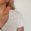 Flower power earrings-Emeldo-frosted pink with neon red- Tiny Trader - Gold Coast Baby Shop