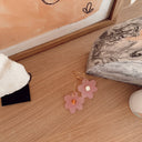 Flower power earrings-Emeldo-frosted pink with neon red- Tiny Trader - Gold Coast Baby Shop