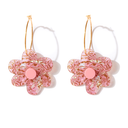 Flower power earrings-Emeldo-frosted pink with neon red- Tiny Trader - Gold Coast Baby Shop