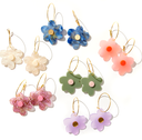 Flower power earrings-Emeldo-frosted pink with neon red- Tiny Trader - Gold Coast Baby Shop