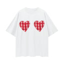 Gingham hearts oversize T-Shirt | Lucent White-MAKU THE LABEL-S- Tiny Trader - Gold Coast Baby Shop