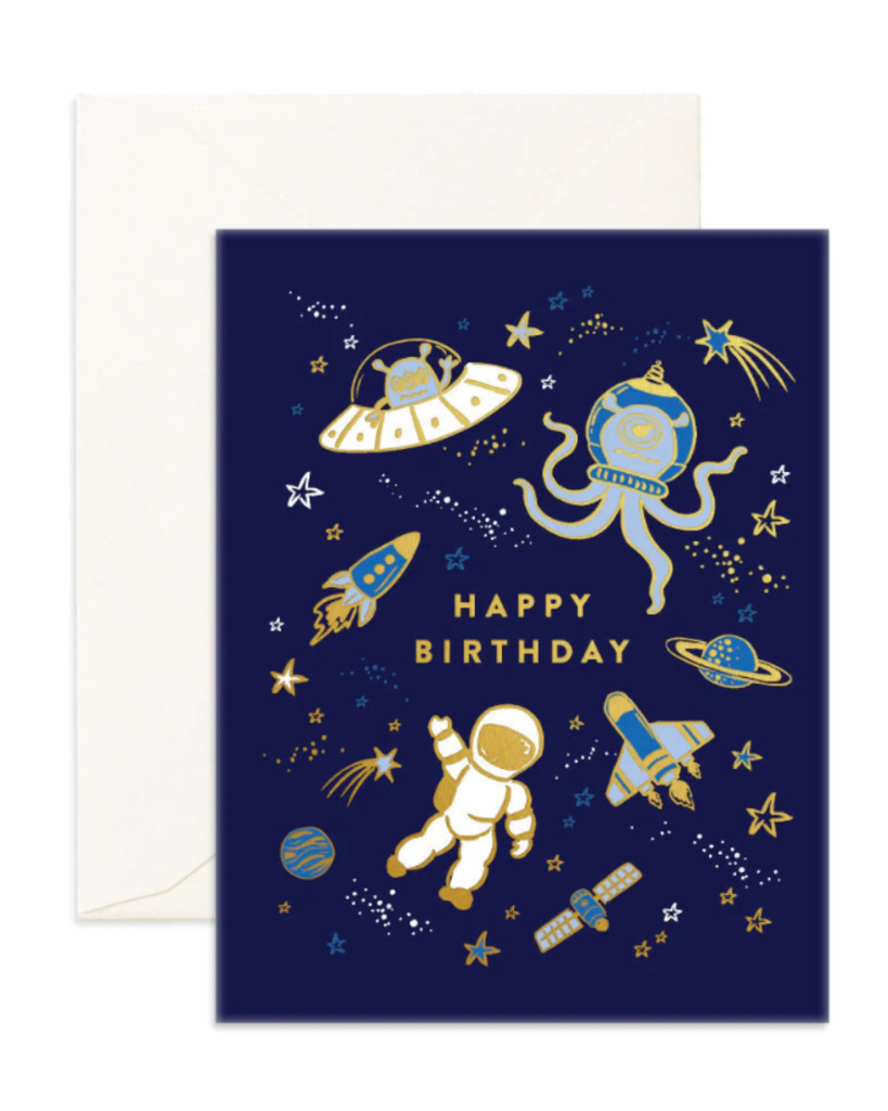 Happy Birthday Space Greeting Card-Fox & Fallow-Tiny Trader