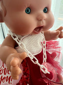 25cm Pepotin Baby - Red Tutu Surprised (missing heart)