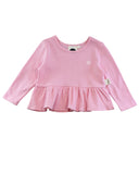 Candy Waffle Long Sleeve Peplum