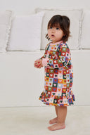Heart Checkerboard Drop Waist Dress