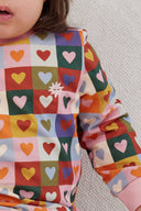 Heart Checkerboard Drop Waist Dress