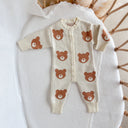 Knit Brown Bear Romper-Blossom & Pear-NB- Tiny Trader - Gold Coast Baby Shop