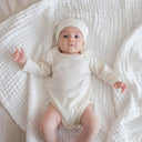 Organic Long Sleeve Baby Bodysuit — All‑Season Comfort, Chemical‑Free - White