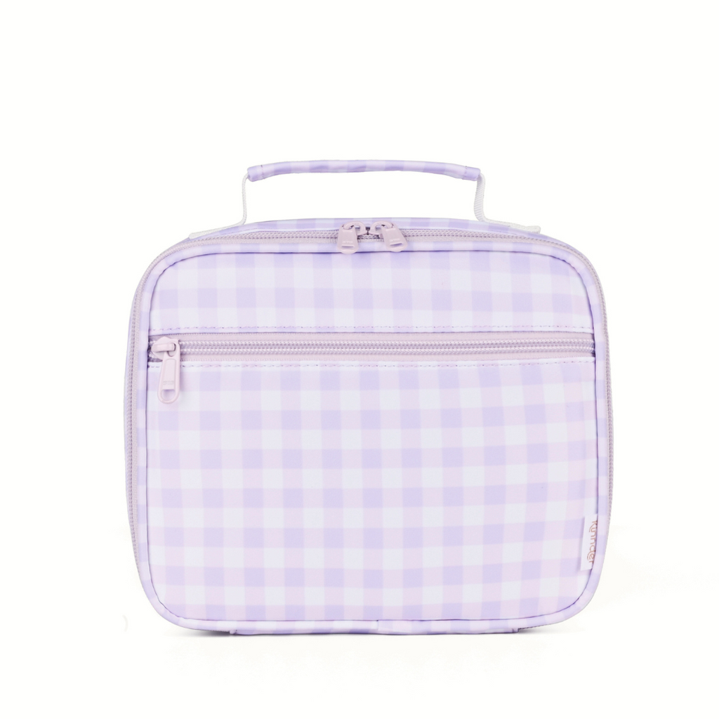 Lilac Gingham Mini Insulated Lunch Bag-Kinnder- Tiny Trader - Gold Coast Kids Shop - Gold Coast Baby Shop -
