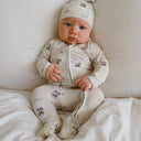 Long Sleeve Bamboo Growsuit | Milk Bottle-Blossom & Pear-NB- Tiny Trader - Gold Coast Baby Shop