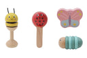 WOODEN SPRING INSECT MUSIC SET 4 PC