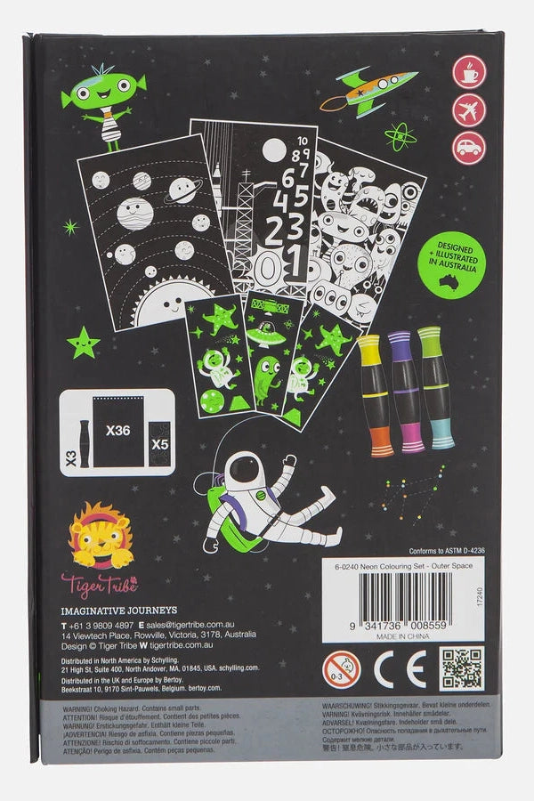 Neon Colouring Set | Outer Space-Tiger Tribe-Tiny Trader