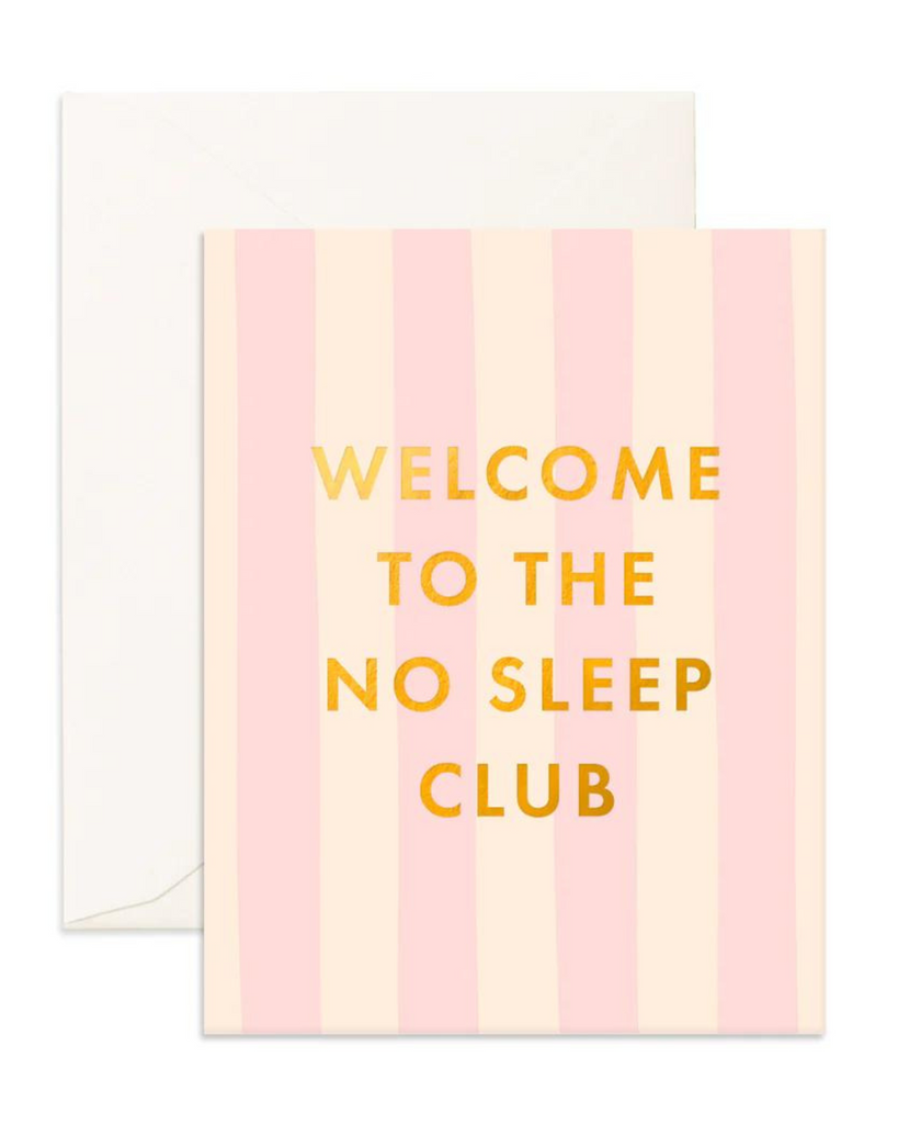 No Sleep Club Peony Stripe Greeting Card-Fox & Fallow- Tiny Trader - Gold Coast Kids Shop - Gold Coast Baby Shop -