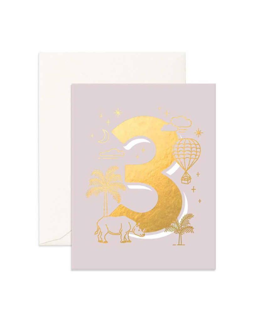 No. 3 Animals Greeting Card-Fox & Fallow- Tiny Trader - Gold Coast Kids Shop - Gold Coast Baby Shop -