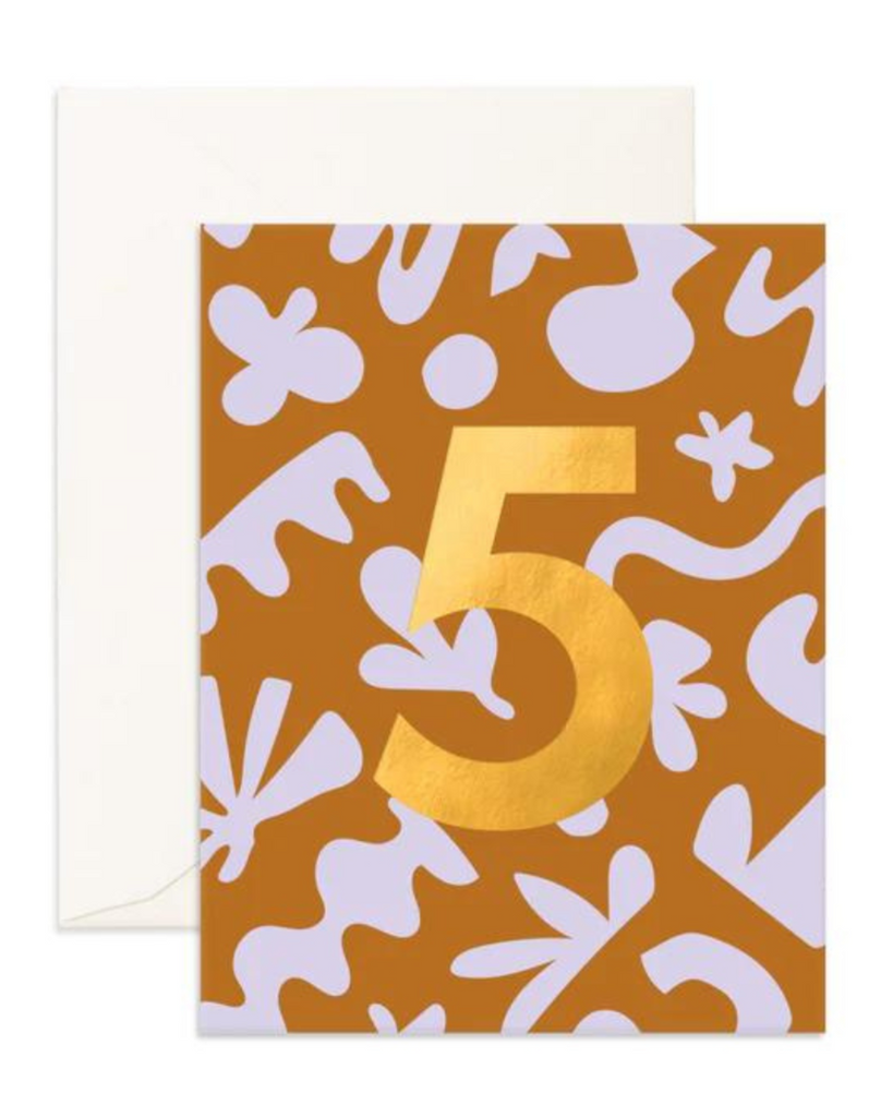 No.5 Party Greeting Card-Fox & Fallow- Tiny Trader - Gold Coast Kids Shop - Gold Coast Baby Shop -