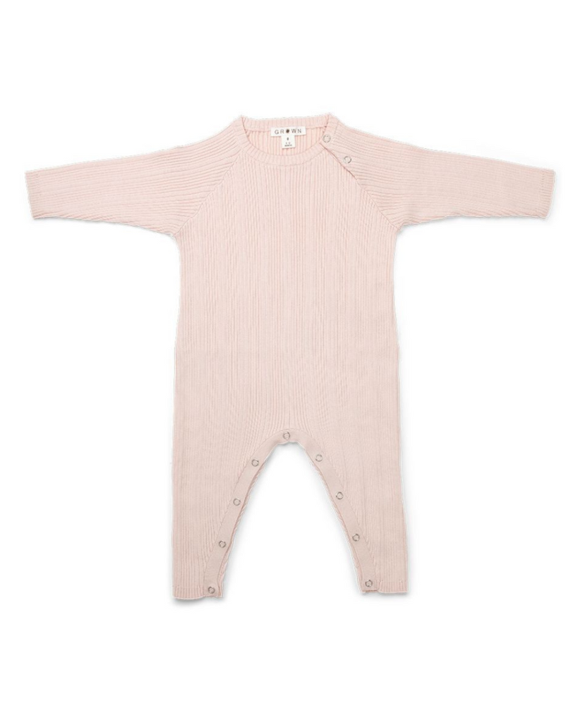 Organic Ribbed Jumpsuit | Pink Salt-Grown-Tiny Trader