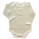 Organic Double Stripe Long Sleeve Bodysuit - Sage