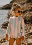Minty Pink Girls Snap Swimsuit